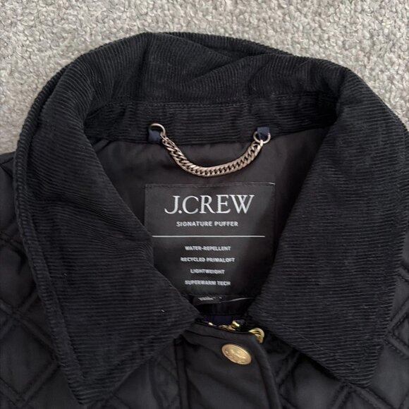 NEW J Crew Womens Quilted Puffer Barn Vest Snaps Zip Pockets Black S $500 NWT - Picture 3 of 5